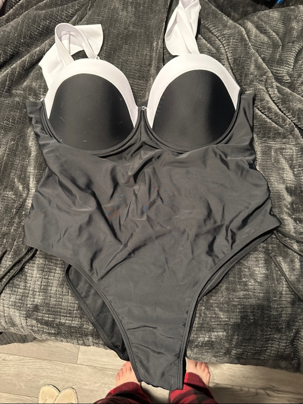 Black and White One-Piece Swimsuit